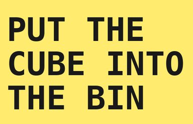 Card reading: put the cube into the bin