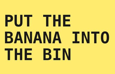Card reading: put the banana into the bin